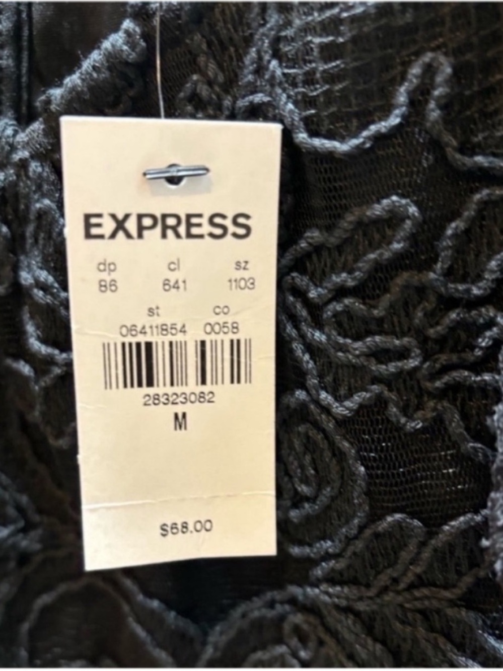 Express NEW Sleeveless Lace Top Black Womens Medium Feminine Dark Academia - Picture 10 of 10